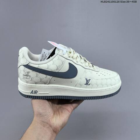 Nike Air Force 1 07 LV8 Off White Blue EU 36-45 Sneaker - Unisex (BS-61689)