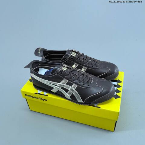 Onitsuka Tiger Mexico 66 SD Black Metallic Silver Dark Brown EU 36-45 Sneaker Casual Sneakers - Unisex (BS-68979)