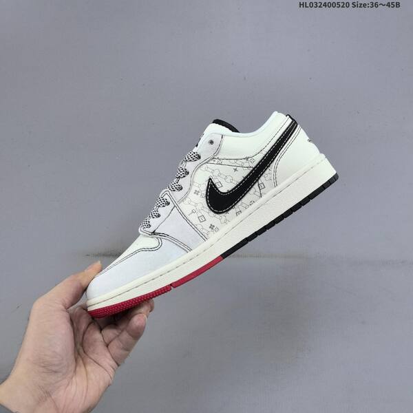 Jordan Air Jordan 1 Low white/black/red EU 36~45 basketball