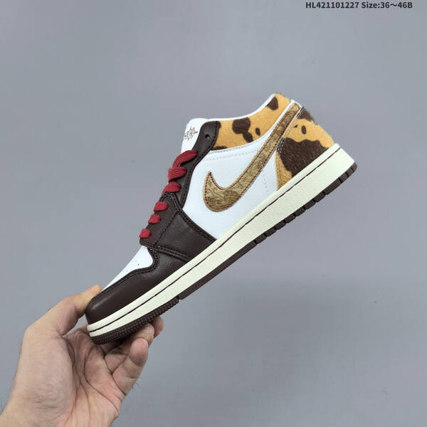 Jordan Air Jordan 1 Low white/brown/red/gold animal print EU 36-46 lifestyle