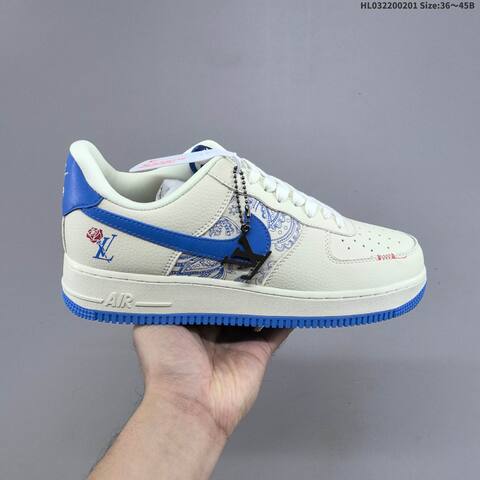 Nike Air Force 1 07 LV8 BK1916-009 Off White Royal Blue EU 36-45 Sneaker - Unisex (BS-61594)