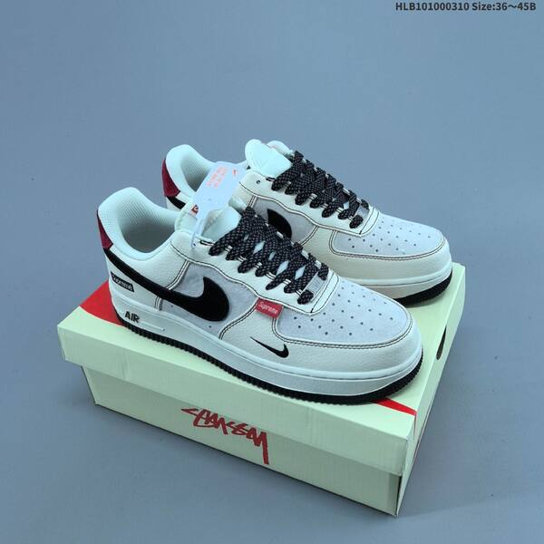 Nike Air Force 1 07 LV8 off white black red EU 36 45 sneaker EU 36-45
