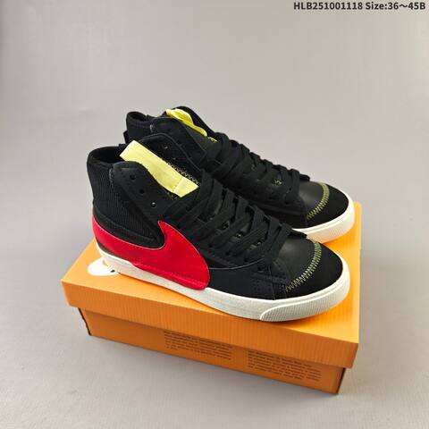 Nike Blazer Mid 77 Jumbo Black White Red Sail Yellow EU 36-45 Skate Shoe - Unisex (BS-63495)