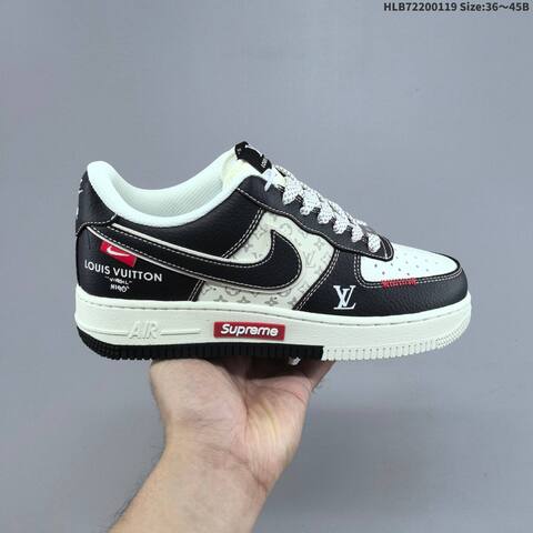 Nike Air Force 1 07 LV8 Off White Burgundy Gold EU 36-45 Sneaker - Unisex (BS-61907)
