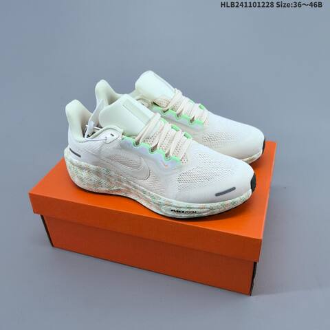 Nike Air Zoom Pegasus 41 White Black Gold Light Green EU 36-46 Running Shoe - Unisex (BS-62363)