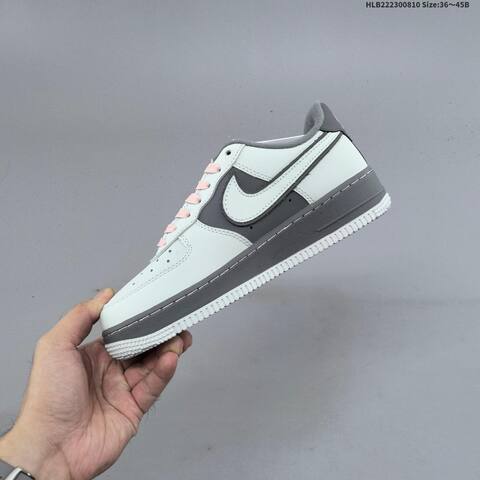 Nike Air Force 1 07 Light Grey Dark Grey Pink Black EU 36-45 Sneaker - Unisex (BS-59889)