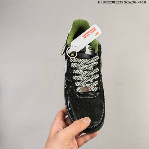 Nike Air Force 1 07 Black White Green EU 36-45 Sneaker - Unisex (BS-63086)