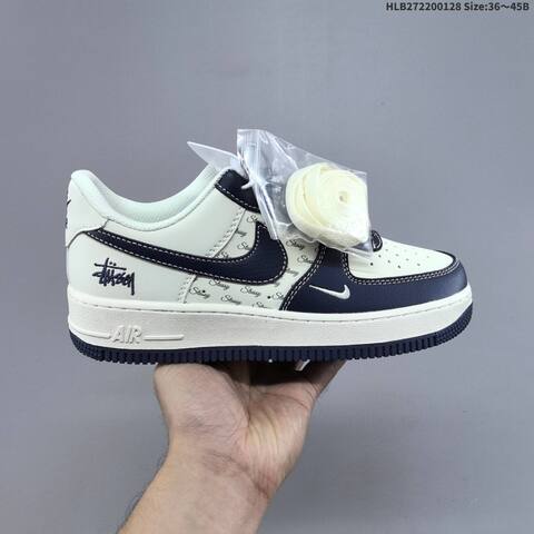 Nike Air Force 1 07 Low White Navy Blue Sail EU 36-45 Sneaker - Unisex (BS-61685)