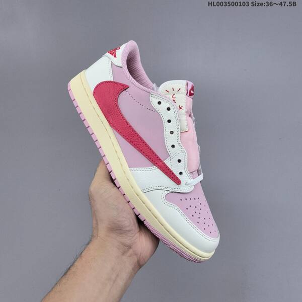 Nike Travis Scott x Air Jordan 1 Low pink/white/red 36~47.5 lifestyle