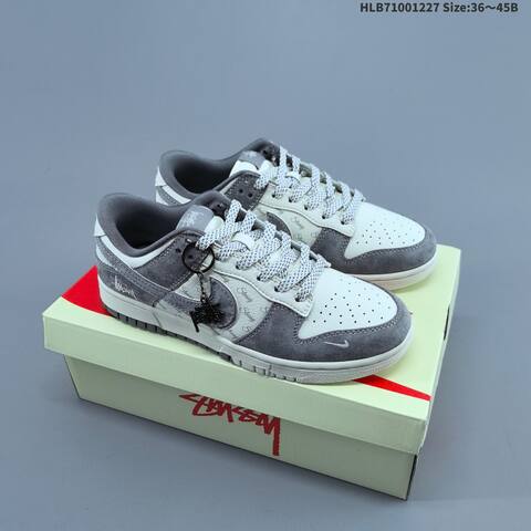 Nike SB Dunk Low Stussy Sail Light Blue Dark Grey EU 36-45 Skate Shoe - Unisex (BS-62382)