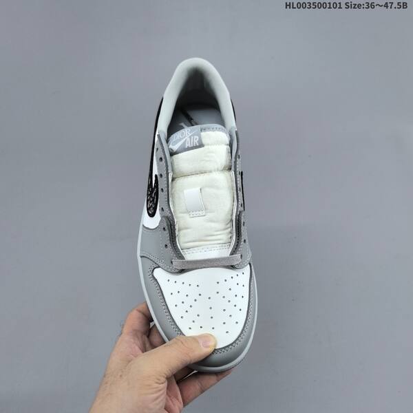 Nike Air Jordan 1 Low OG x Dior White/Wolf Grey 36~47.5 basketball