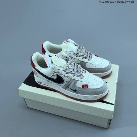 Nike Air Force 1 07 LV8 White Red Black Gold EU 36-45 Sneaker - Unisex (BS-61087)
