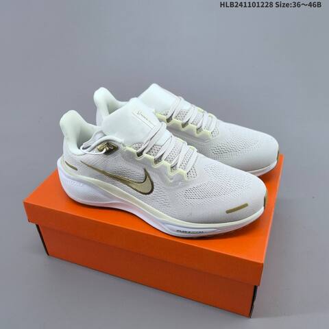 Nike Air Zoom Pegasus 41 White Black Gold Light Green EU 36-46 Running Shoe - Unisex (BS-62363)