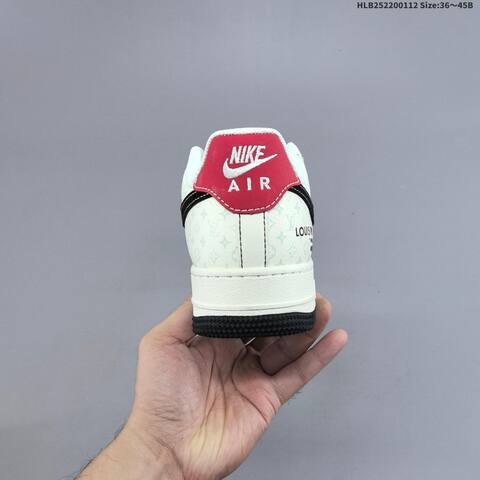 Nike Air Force 1 07 LV8 Off White Grey Black Red EU 36-45 Sneaker - Unisex (BS-62048)