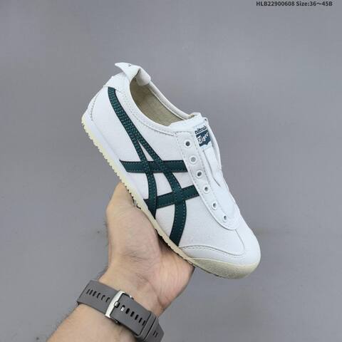 Onitsuka Tiger Mexico 66 Slip On White Dark Green Cream EU 36-45 Sneaker Casual Sneakers - Unisex (BS-68764)