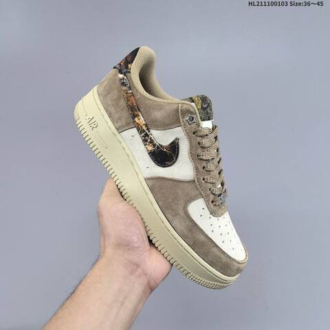 Nike Air Force 1 07 Khaki Beige Brown Black EU 36-45 Sneaker - Unisex (BS-62261)