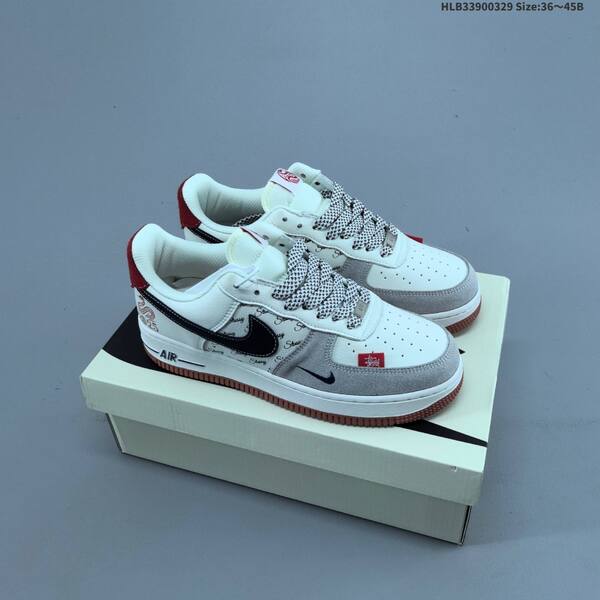 Nike Air Force 1 07 white dark grey red EU 36-45 sneaker