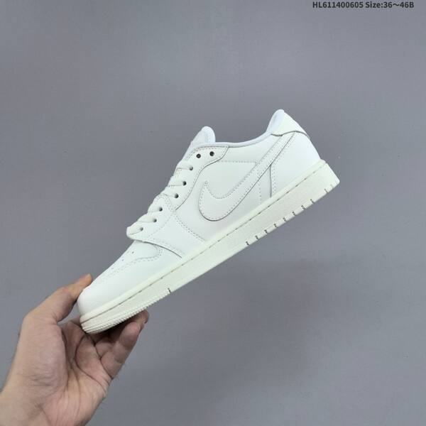 Nike Air Jordan 1 Low white/grey with red accents 36~46B basketball