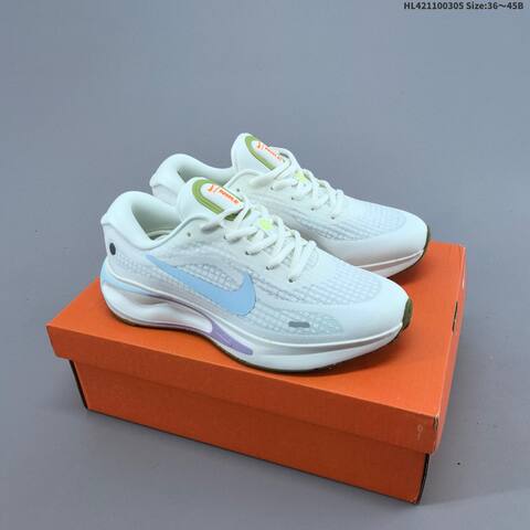 Nike Journey Run 2 White Black Pink Orange EU 36-45 Running Shoe - Unisex (BS-61473)