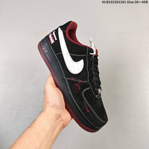 Nike Air Force 1 07 Black White Red EU 36-45 Sneaker - Unisex (BS-62915)