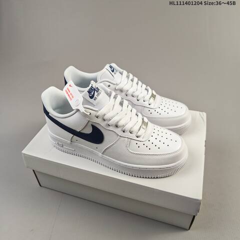 Nike Air Force 1 07 White Dark Navy Blue EU 36-45 Sneaker - Unisex (BS-62836)