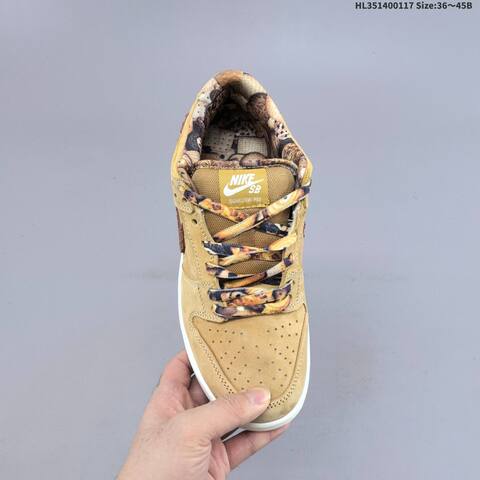 Nike SB Dunk Low Pro IO9508-200 Wheat Brown White EU 36-45 Skate Shoe - Unisex (BS-61945)