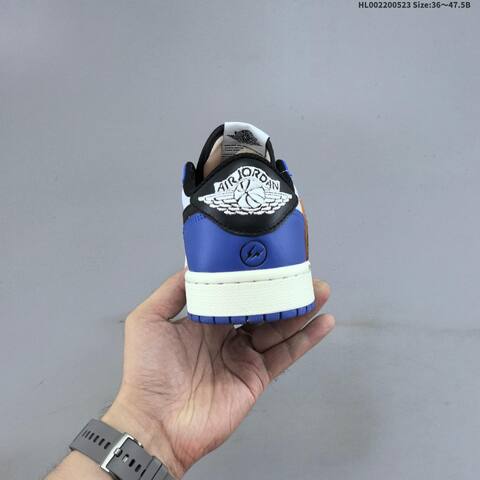 Jordan Travis Scott x Fragment Design x Air Jordan 1 Low OG SP White Black Royal Blue EU 36-47 5 casual