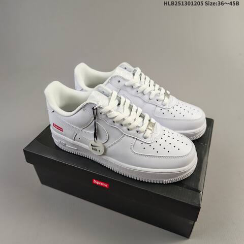 Nike Air Force 1 07 Supreme Black White Red EU 36-45 Sneaker - Unisex (BS-62813)