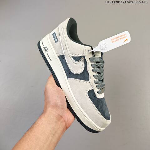 Nike Air Force 1 Low Light Grey Dark Grey Off White EU 36-45 Sneaker - Unisex (BS-63351)