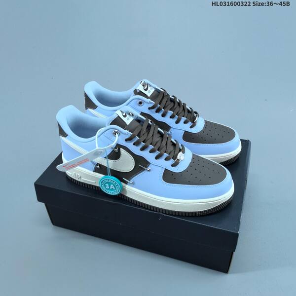 Nike Air Force 1 07 Low light blue dark brown off white EU 36-45 sneaker