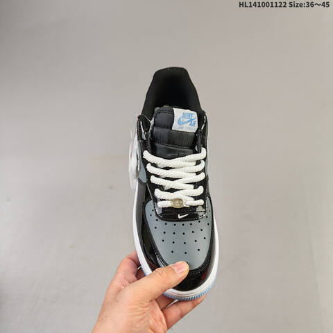 Nike Air Force 1 Low Black White Light Blue EU 36-45 Sneaker - Unisex (BS-63293)