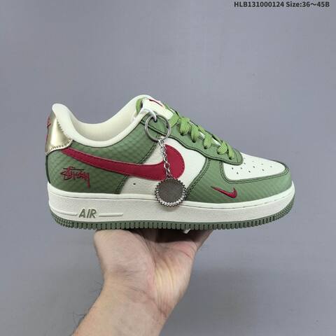 Nike Air Force 1 07 LV8 Black Grey Green White EU 36-45 Sneaker - Unisex (BS-61783)