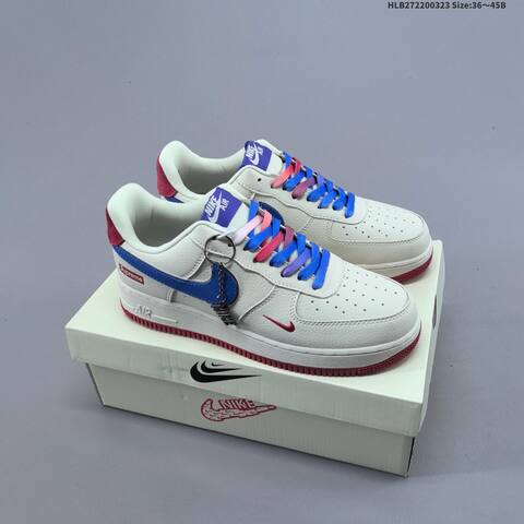 Nike Air Force 1 07 Low Supreme Off White Blue Red Purple EU 36-45 Sneaker - Unisex (BS-61171)