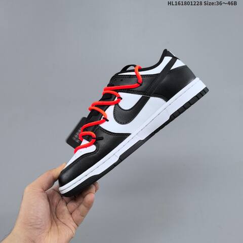 Nike SB Dunk Low Pro Custom Black White Bright Orange EU 36-46 Skate Shoe - Unisex (BS-62376)