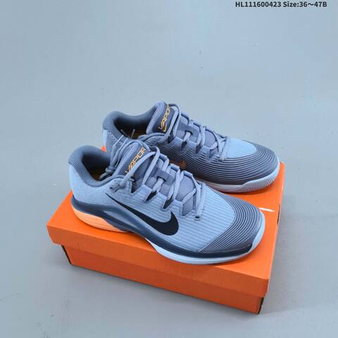 Nike Zoom Vapor 12 HC Light Grey Dark Grey Black Orange EU 36-47 Tennis Shoe - Unisex (BS-60577)