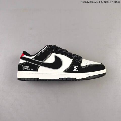 Nike SB Dunk Low Retro DIY Off White Black Red EU 36-45 Skate Shoe - Unisex (BS-62921)