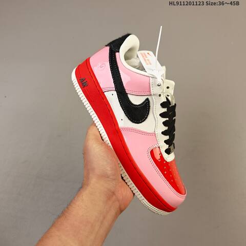 Nike Air Force 1 07 White Pink Red Black EU 36-45 Sneaker - Unisex (BS-63198)