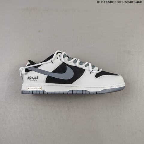 Nike SB Dunk Low Pro Black White Grey Red EU 40-46 Skate Shoe - Men's (BS-62950)