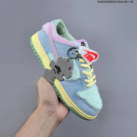 Nike SB Dunk Low Pro Light Blue Mint Green Pink Yellow Green EU 36-42 Skate Shoe - Unisex (BS-61340)