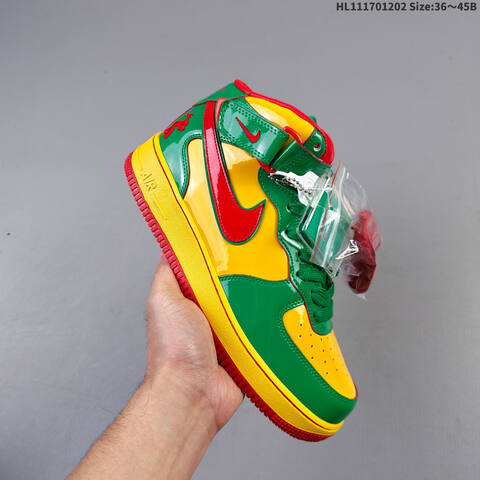 Nike Air Force 1 Mid 07 Green Yellow Red EU 36-45 Sneaker - Unisex (BS-62877)