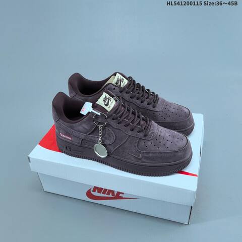 Nike Air Force 1 07 Supreme White Brown Black EU 36-45 Skate Shoe - Unisex (BS-61969)