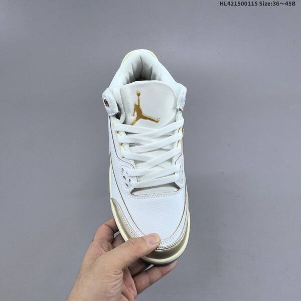 Jordan Air Jordan 3 Retro SE white/metallic gold/ice blue 36~45 basketball