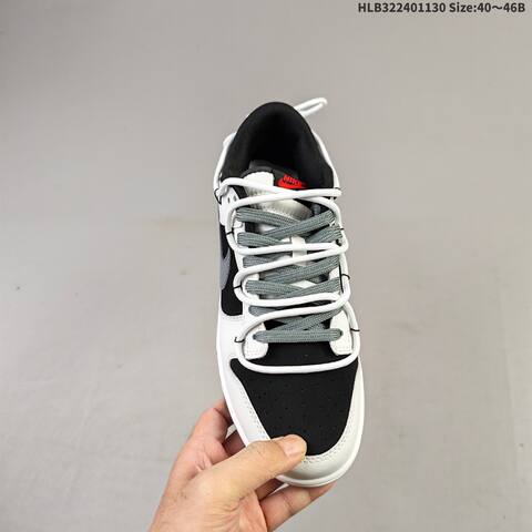 Nike SB Dunk Low Pro Black White Grey Red EU 40-46 Skate Shoe - Men's (BS-62950)