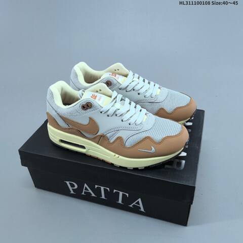 Nike Air Max 1 Patta Grey Brown Cream White EU 40-45 Sneaker - Men's (BS-62146)