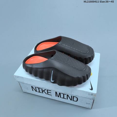 Nike Mind 001 Black Orange Grey EU 36-45 Slides - Unisex (BS-60810)