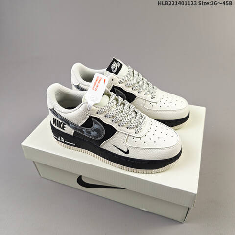 Nike Air Force 1 07 XX3168-206 Light Beige Black White EU 36-45 Sneaker - Unisex (BS-63185)