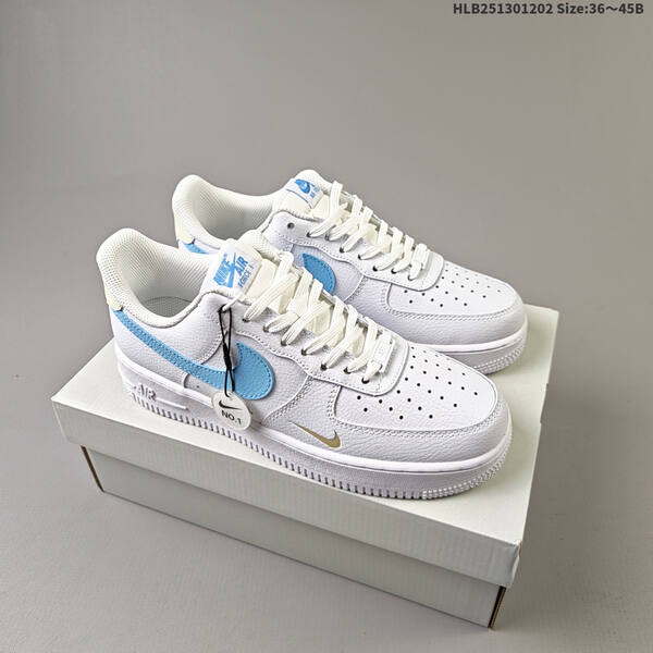 Nike Air Force 1 07 white light blue gold EU 36-45 skate shoe