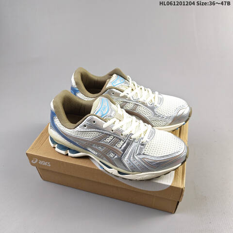 Asics Gel-Kayano 14 JJJJound White Silver Cream Black EU 36-47 Running Shoe Running Sneakers - Unisex (BS-69184)