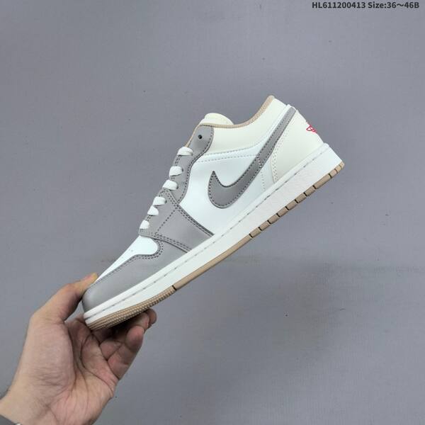 Jordan Air Jordan 1 Low Sail / Grey / White / Red 36~46B casual