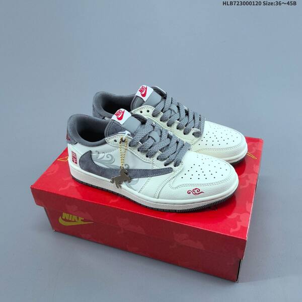 Nike Air Jordan 1 white/burgundy/tan/gray 36~45 casual lifestyle